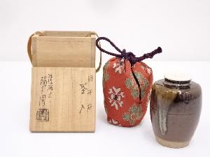 膳所焼　岩崎新定造　茶入　□z